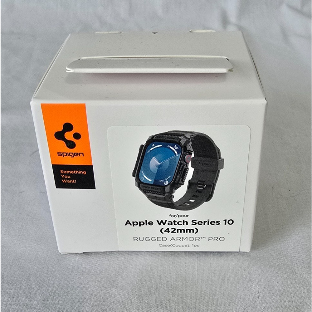 Spigen Apple Watch Series 10 42mm Rugged Armor Pro Case Matte Black NIB - Picture 11 of 11